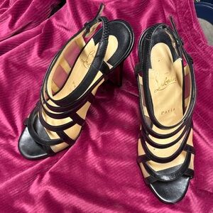 Christian Louboutin Black Strappy Sandals